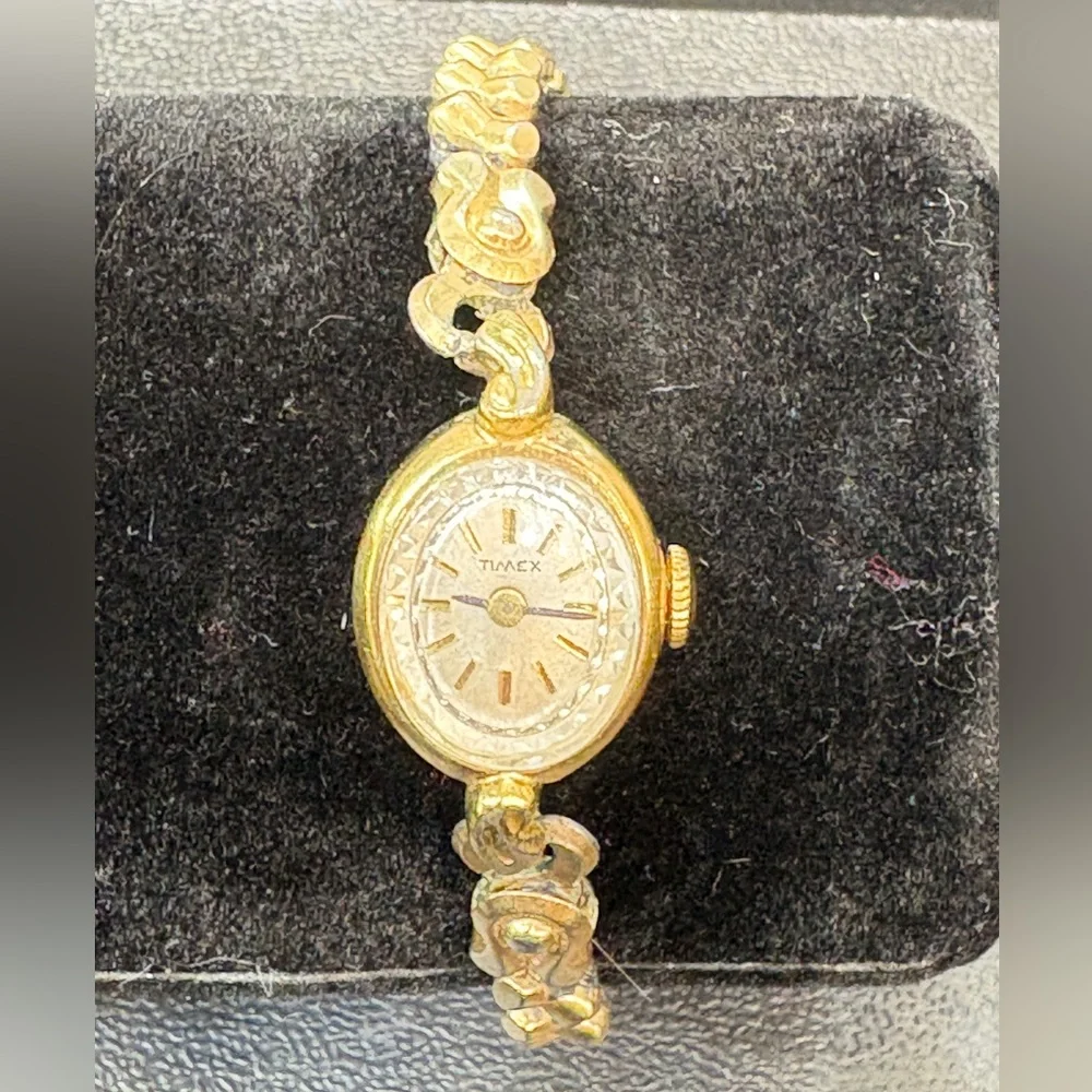 Timex Women's Gold Watch with Intricate Band